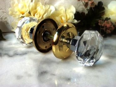 SOLID Crystal Door Knobs Clear