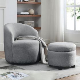 [Video] Welike Swivel barrel chair, living room swivel chair with round storage chair, 360 ¬∞ swivel club chair, nursery, bedroom, office