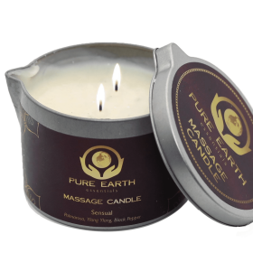 Pure Earth Essentials - Sensual Massage Oil Candles for Couples and Home Spa (6 oz)