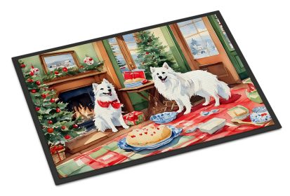 NEW American Eskimo Christmas Cookies Doormat Front Door Mat Indoor Outdoor Rugs for Entryway, Non Slip Washable Low Pile, 18H X 27W