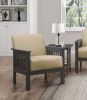 Light Brown Accent Chair 1pc Solid Wood Frame Cushion Back Classic Living Room Furniture Antique Gray Wooden