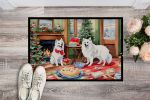 NEW American Eskimo Christmas Cookies Doormat Front Door Mat Indoor Outdoor Rugs for Entryway, Non Slip Washable Low Pile, 18H X 27W