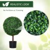 23.5" Artificial Boxwood Topiary Ball Tree, Fake Decorative Plant, Nursery Pot Included for Home, Balcony, Backyard and Garden