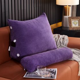 Waist Backrest Pillow Bedside Backrest Lumbar Cushion Bed Sofa (Option: Purple-45x22x50cm without headrest)