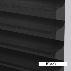 WELLSOURCE Manual 2"Shangri-la Blinds Non Blackout Light Filtering for Home, Office, Hotel, Club, Restaurant Custom Made Size (Color: Black(Light Filtering), size: CONTACT US)