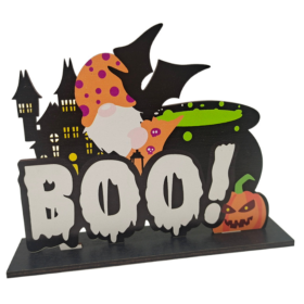 Halloween Wooden Centerpiece Sign Happy Halloween Table Toppers (Color: type5)