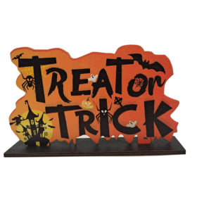 Halloween Wooden Centerpiece Sign Happy Halloween Table Toppers (Color: type1)