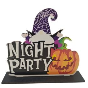 Halloween Wooden Centerpiece Sign Happy Halloween Table Toppers (Color: type6)