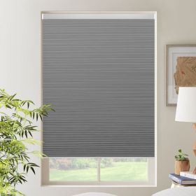 WELLSOURCE Cordless Cellular Shades without Drilling Honeycomb Blinds Blackout for Windows Bed Room, Office Easy to Install Custom Size (Color: Gray, size: Custom Size)