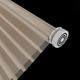 WELLSOURCE No Drill 2"Shangri-la Shades Tension Inside Mount Expansion Window Blind,Custom Size (Color: Beige, size: CONTACT US)